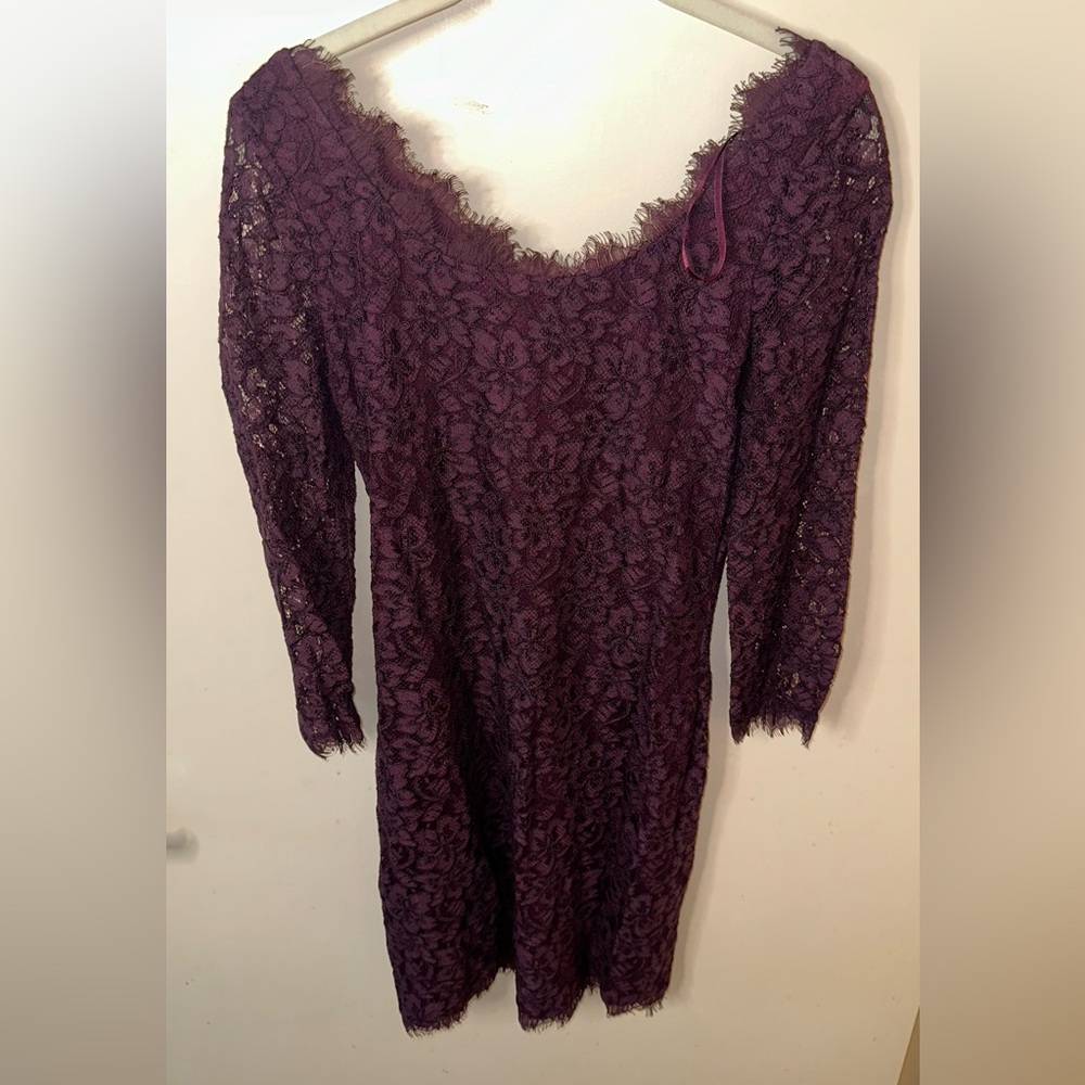 Maroon Diane Van Furstenberg lace dress size 2